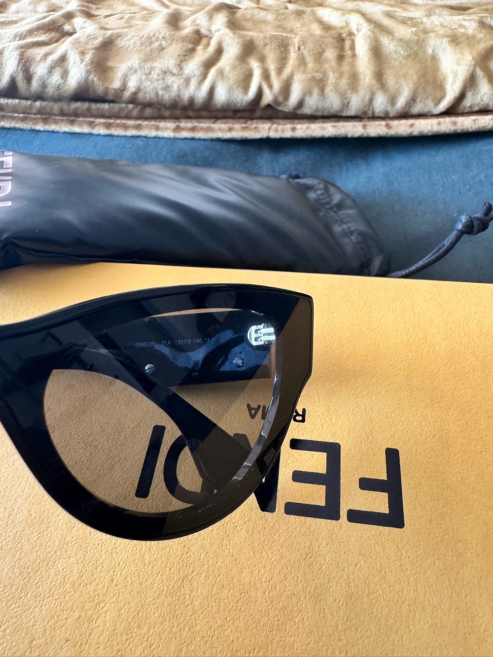 Fendi Black Cat-Eye Sunglasses with Silver Accents - Picture 10 of 14